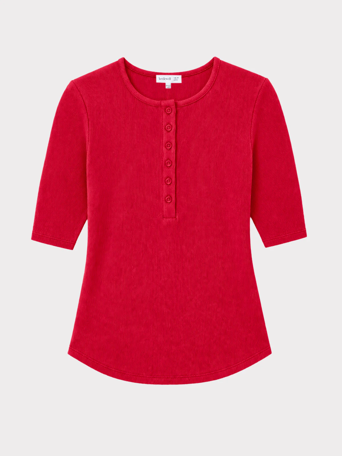 1/2 Sleeve Button Front Rib Top - Image 8