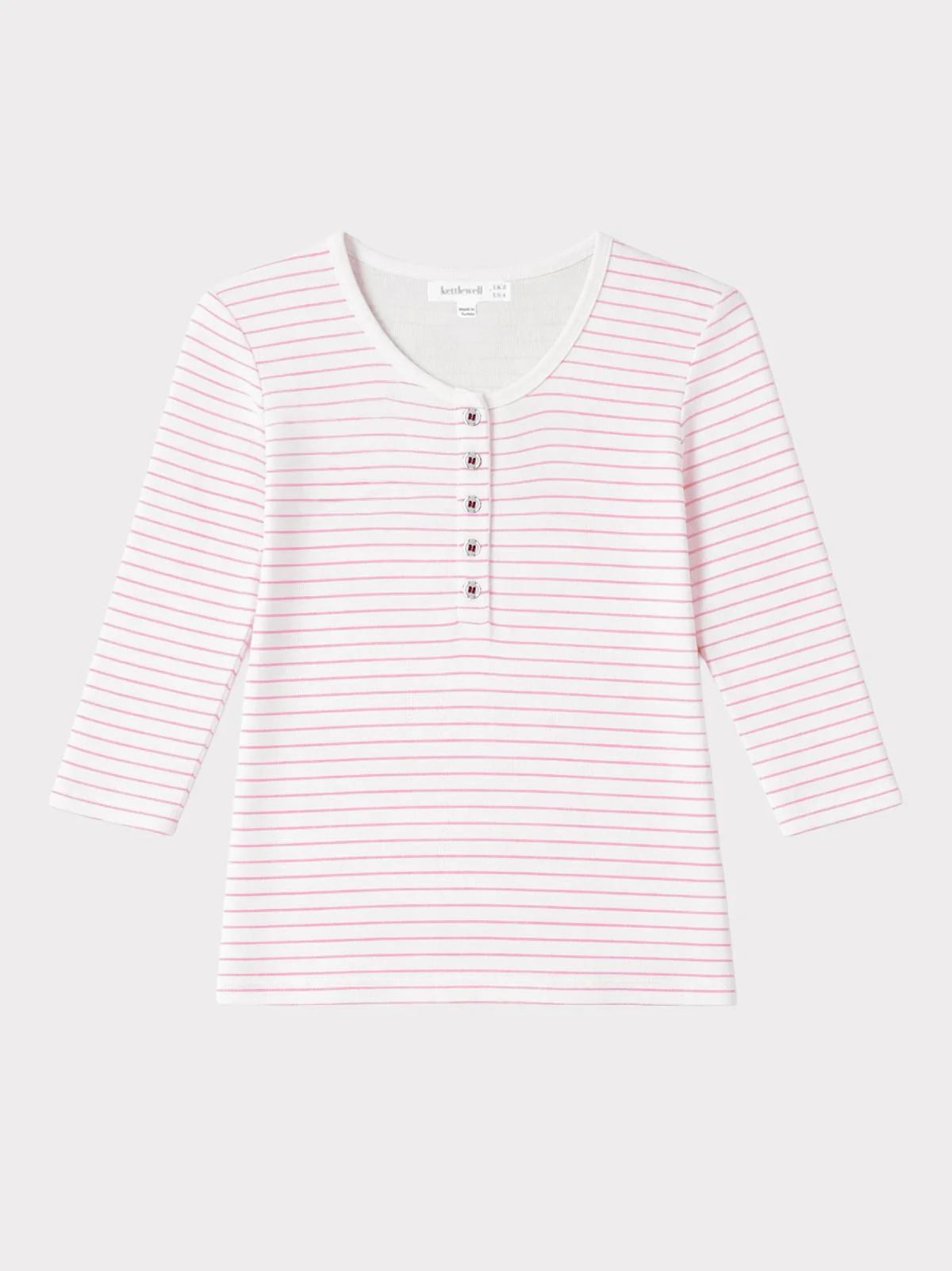 3/4 Sleeve Stripe Jersey Rib Tee - Image 11