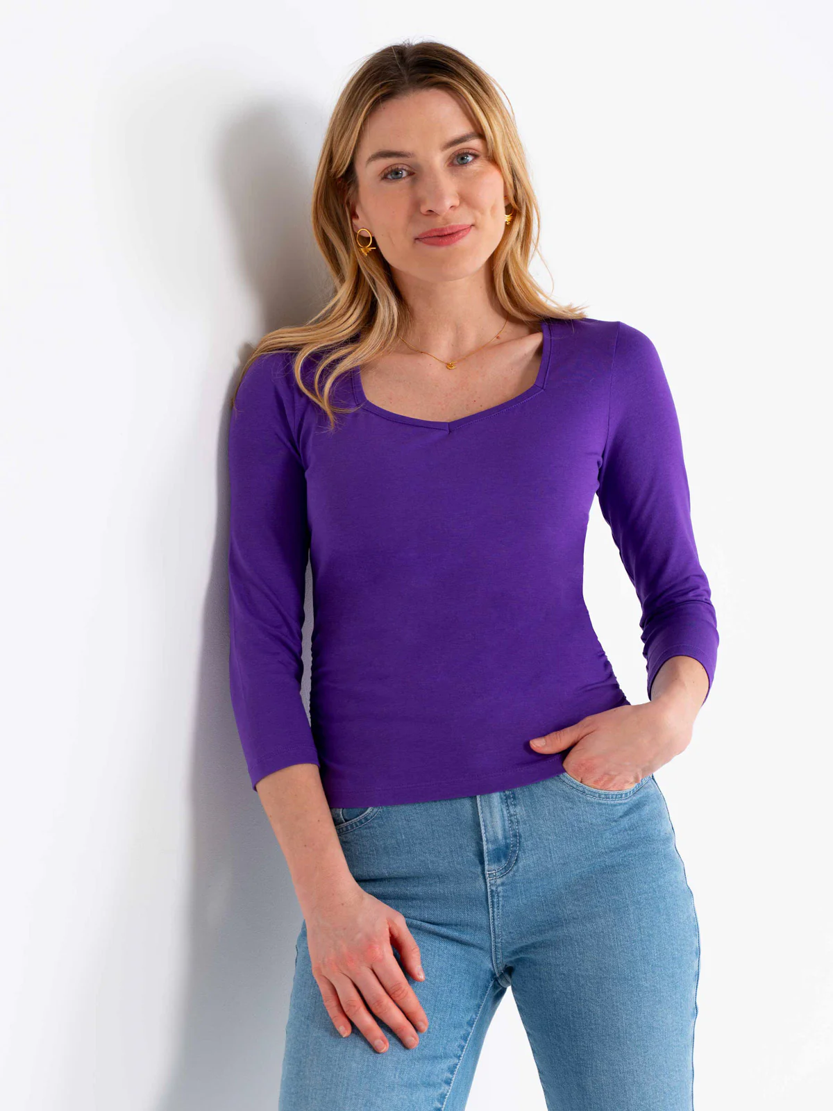3/4 Sleeve Sweetheart Top - Image 12