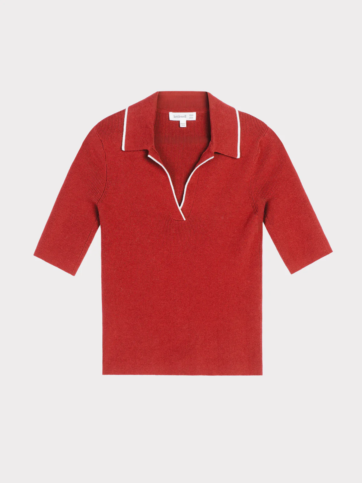 Collared 1/2 Sleeve Rib Top