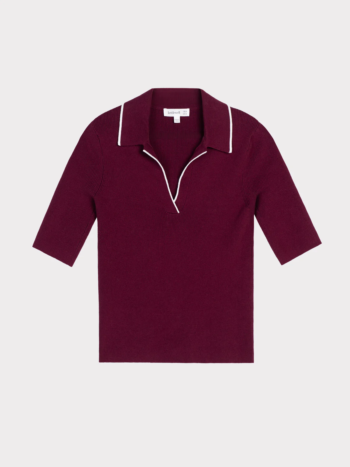 Collared 1/2 Sleeve Rib Top - Image 10