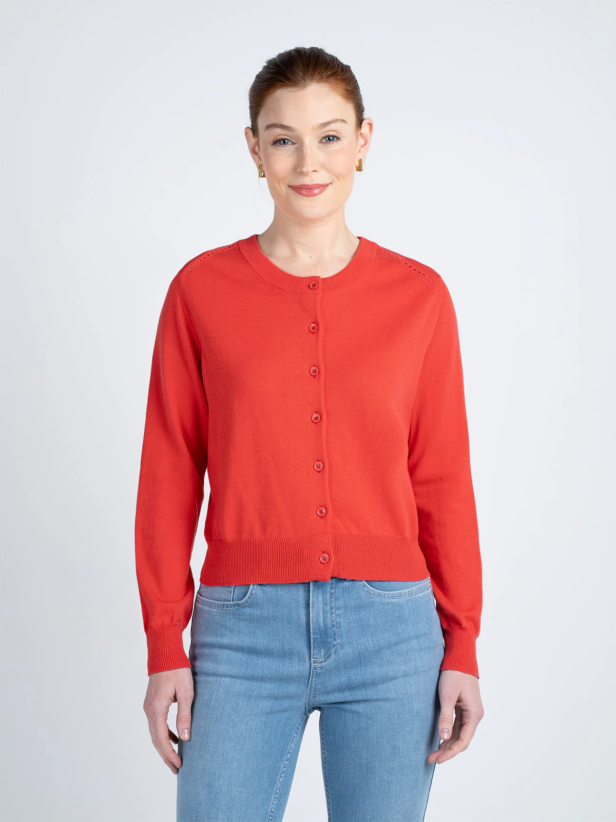 Crew Neck Cotton Cardigan - Image 10