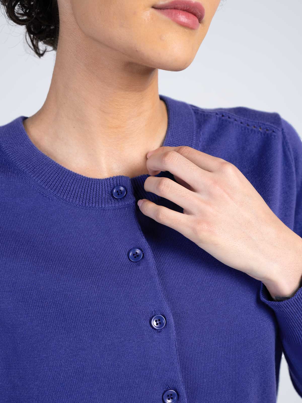 Crew Neck Cotton Cardigan - Image 3