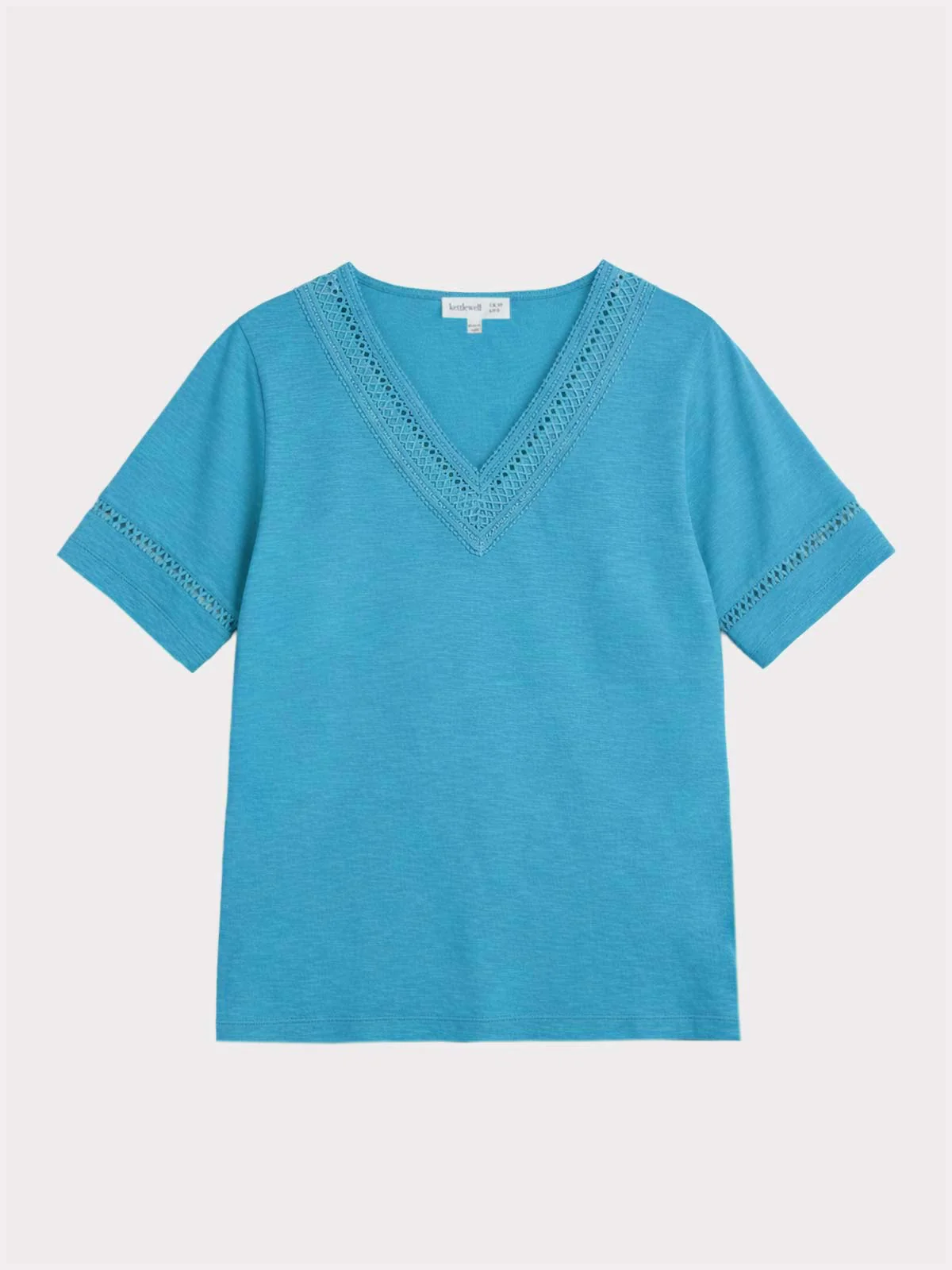 Crochet Trim Jersey Slub Top - Image 14