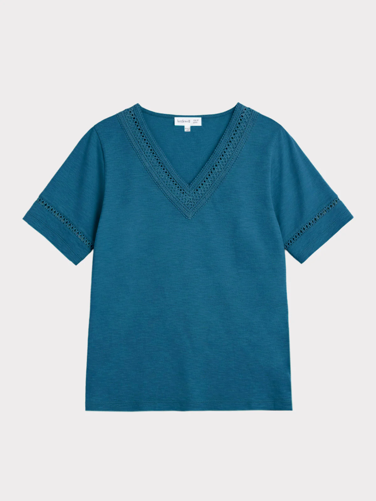 Crochet Trim Jersey Slub Top - Image 18