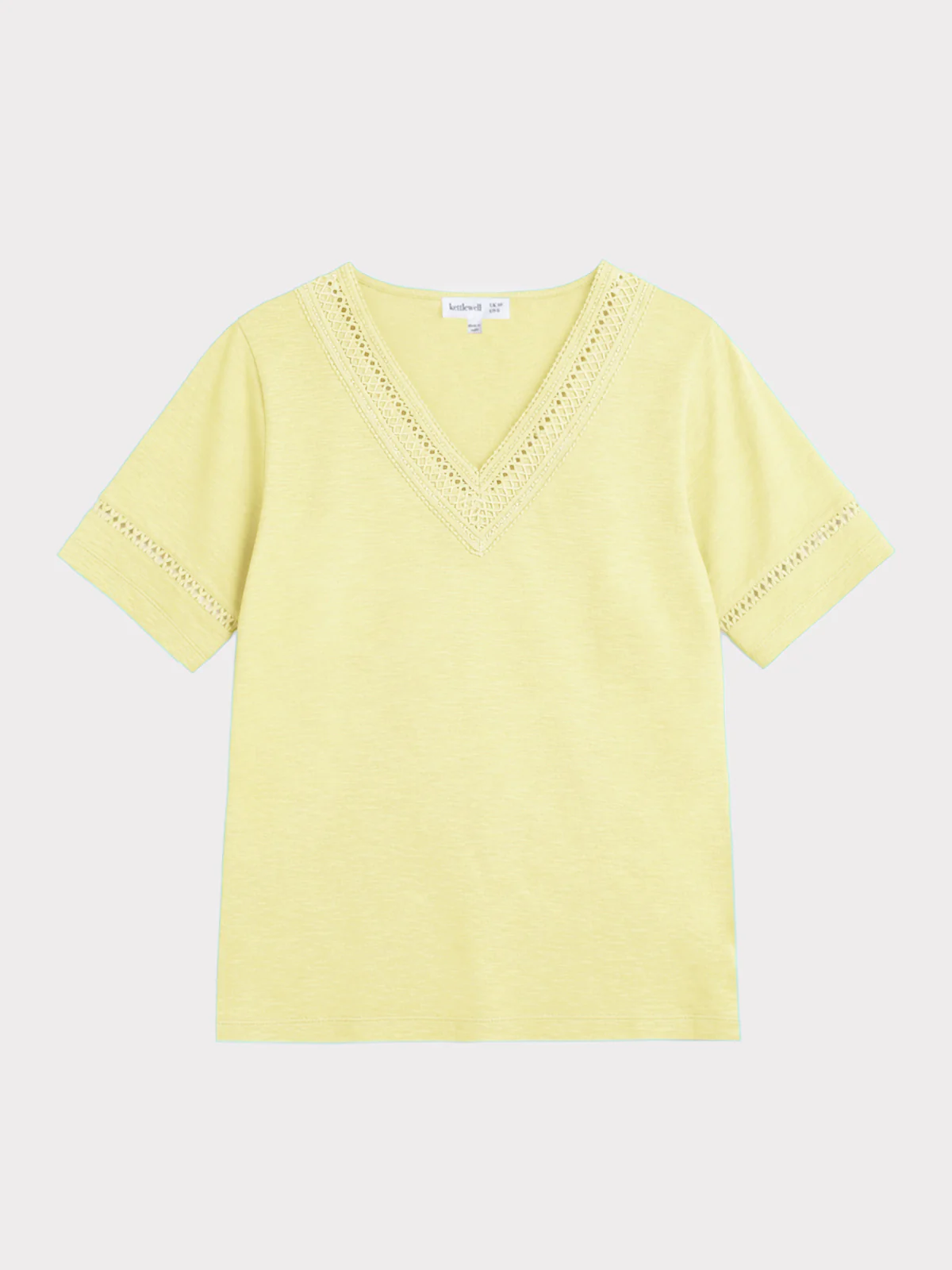 Crochet Trim Jersey Slub Top - Image 25