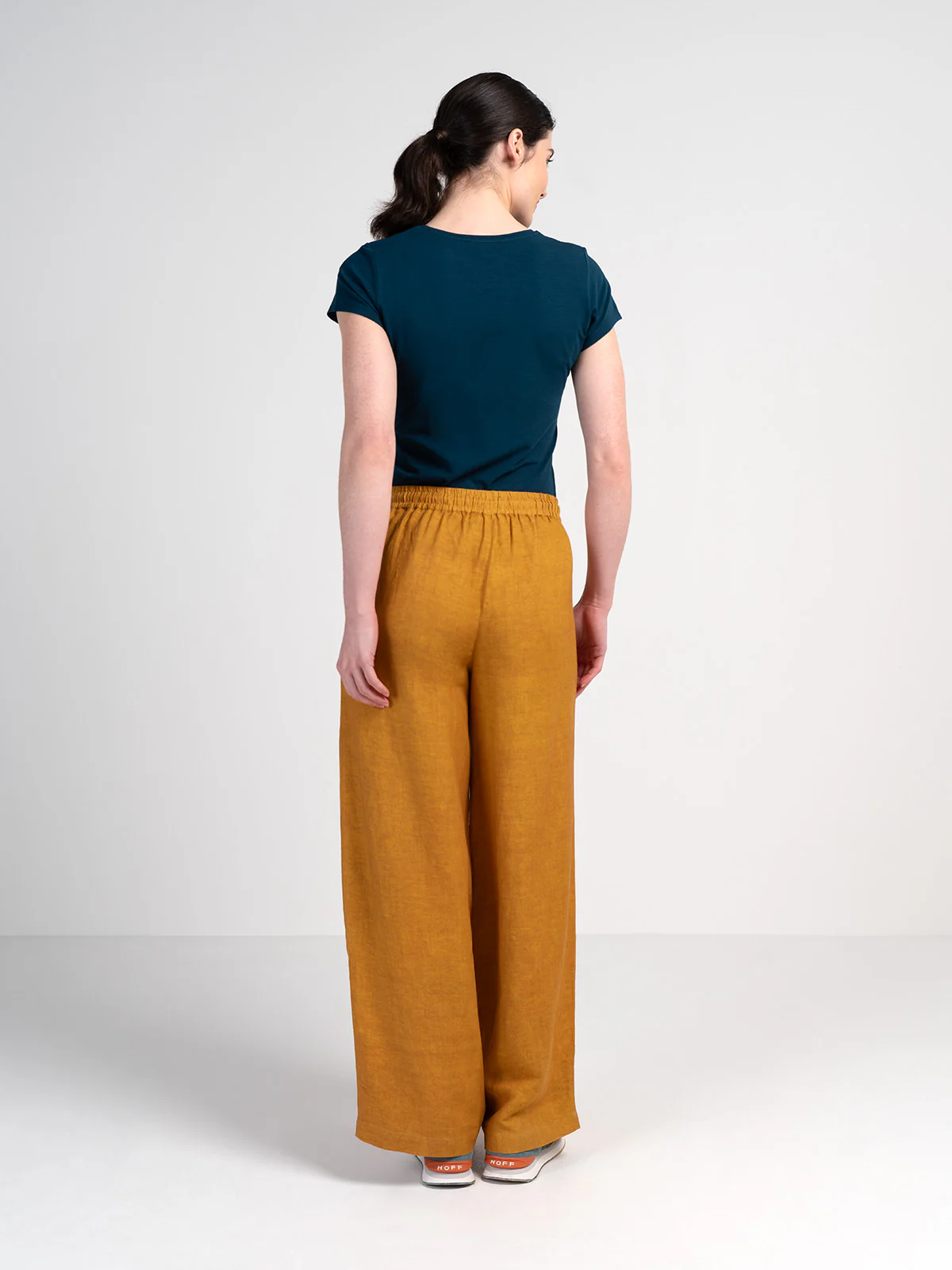 Drawstring Wide Leg Linen Trousers - Image 9