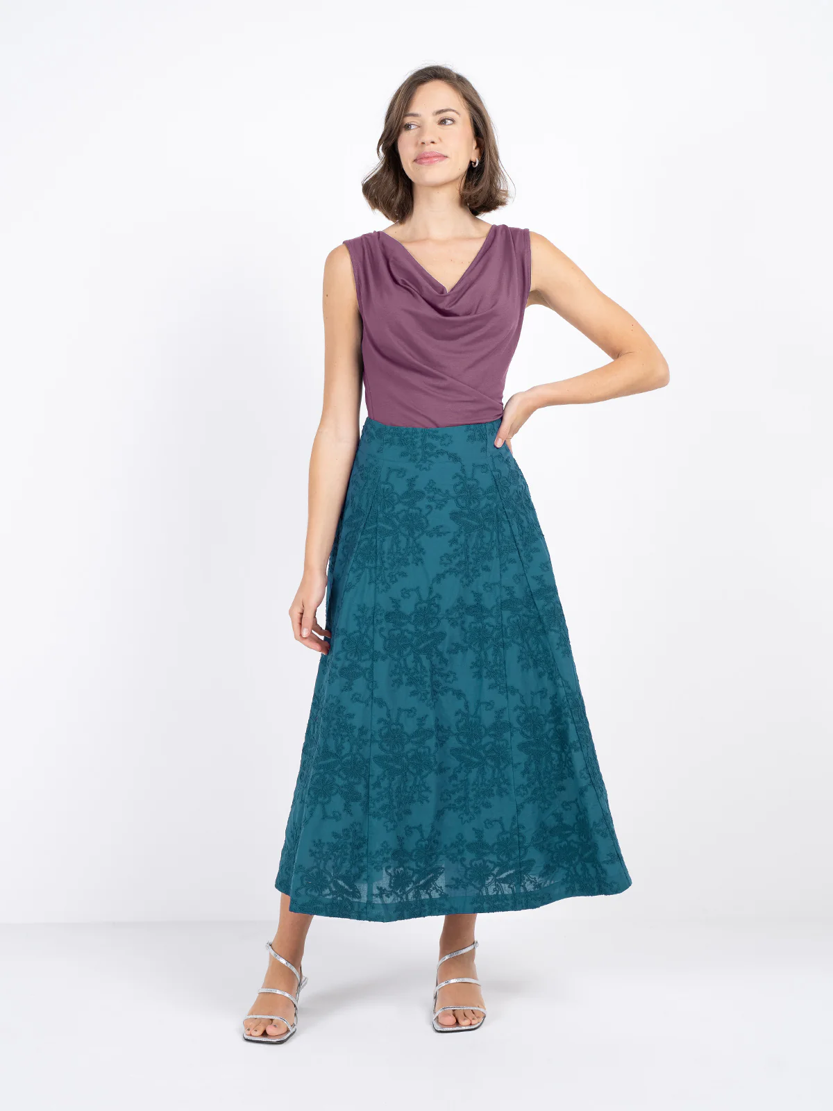 Embroidered A Line Skirt - Image 8