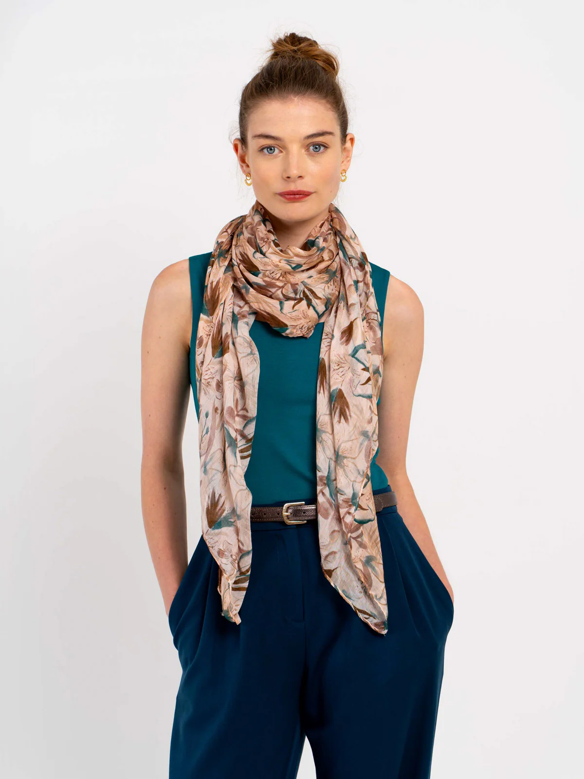Evangeline Floral Square Scarf
