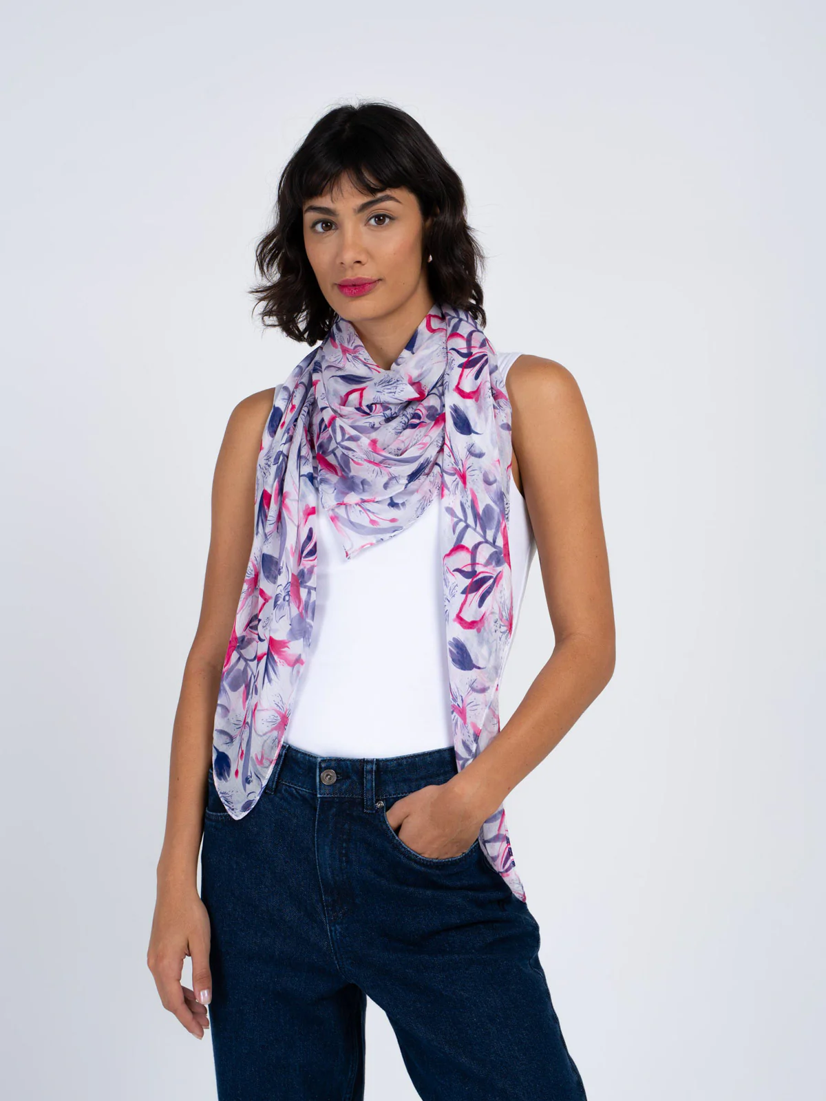 Evangeline Floral Square Scarf - Image 11