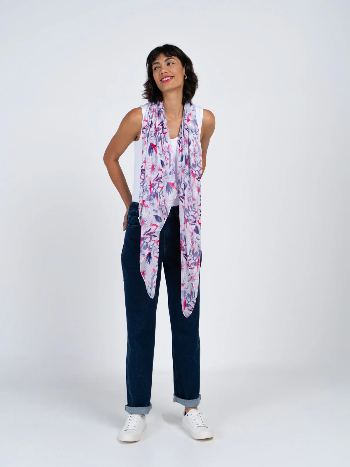 Evangeline Floral Square Scarf - Image 12