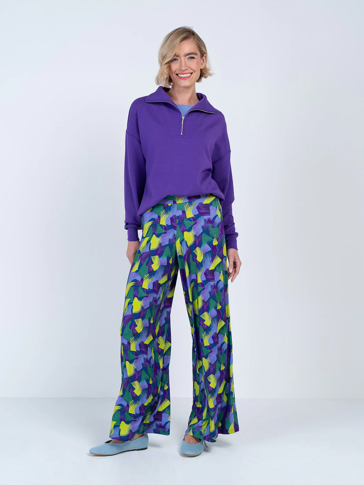 Geo Printed Palazzo Trousers - Image 13