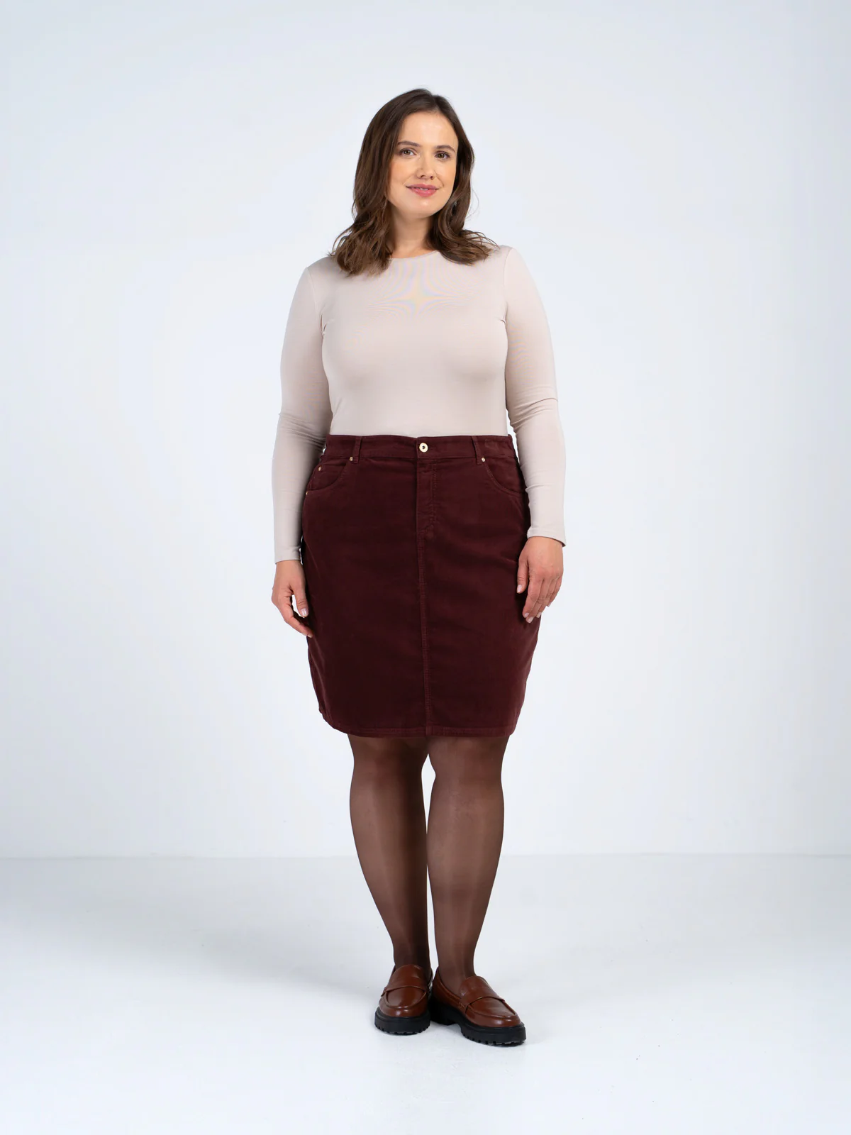 Jamie Cord Knee Length Skirt - Image 7
