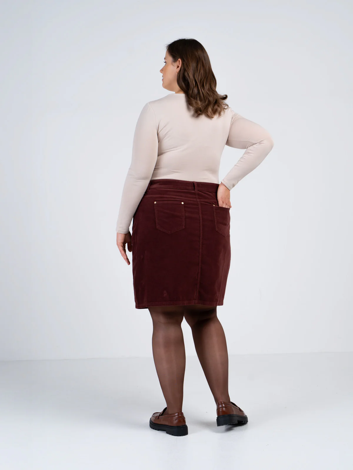 Jamie Cord Knee Length Skirt - Image 9