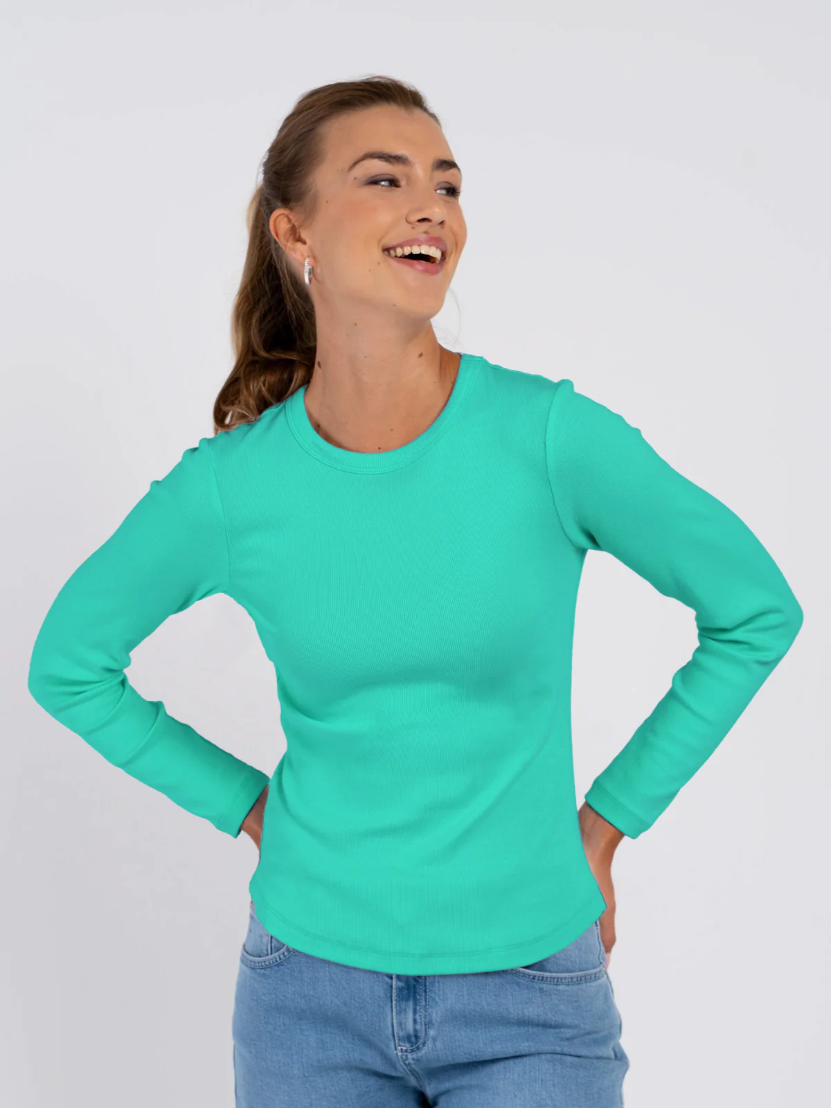 Long Sleeve Cotton Rib Crew - Image 11