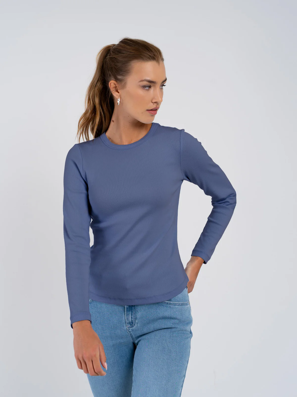 Long Sleeve Cotton Rib Crew - Image 44