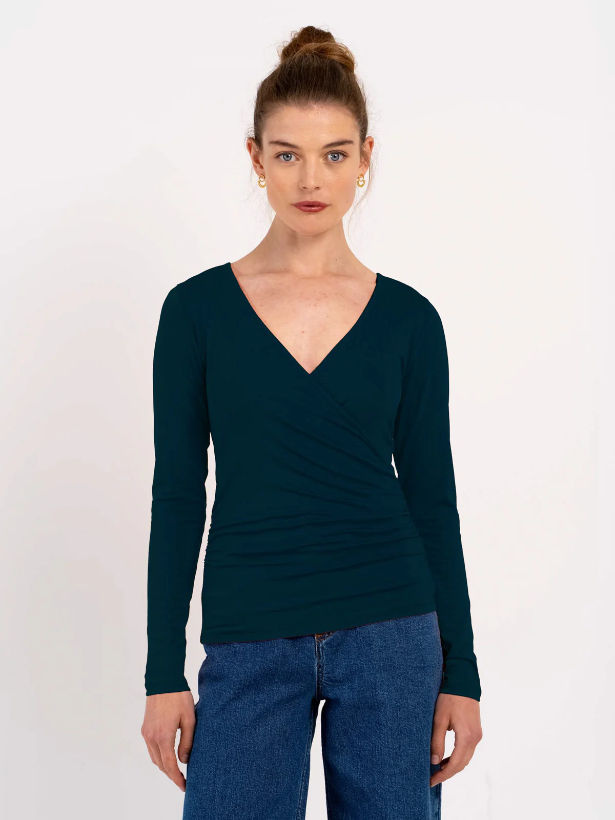 Long Sleeve Faux Wrap - Image 38
