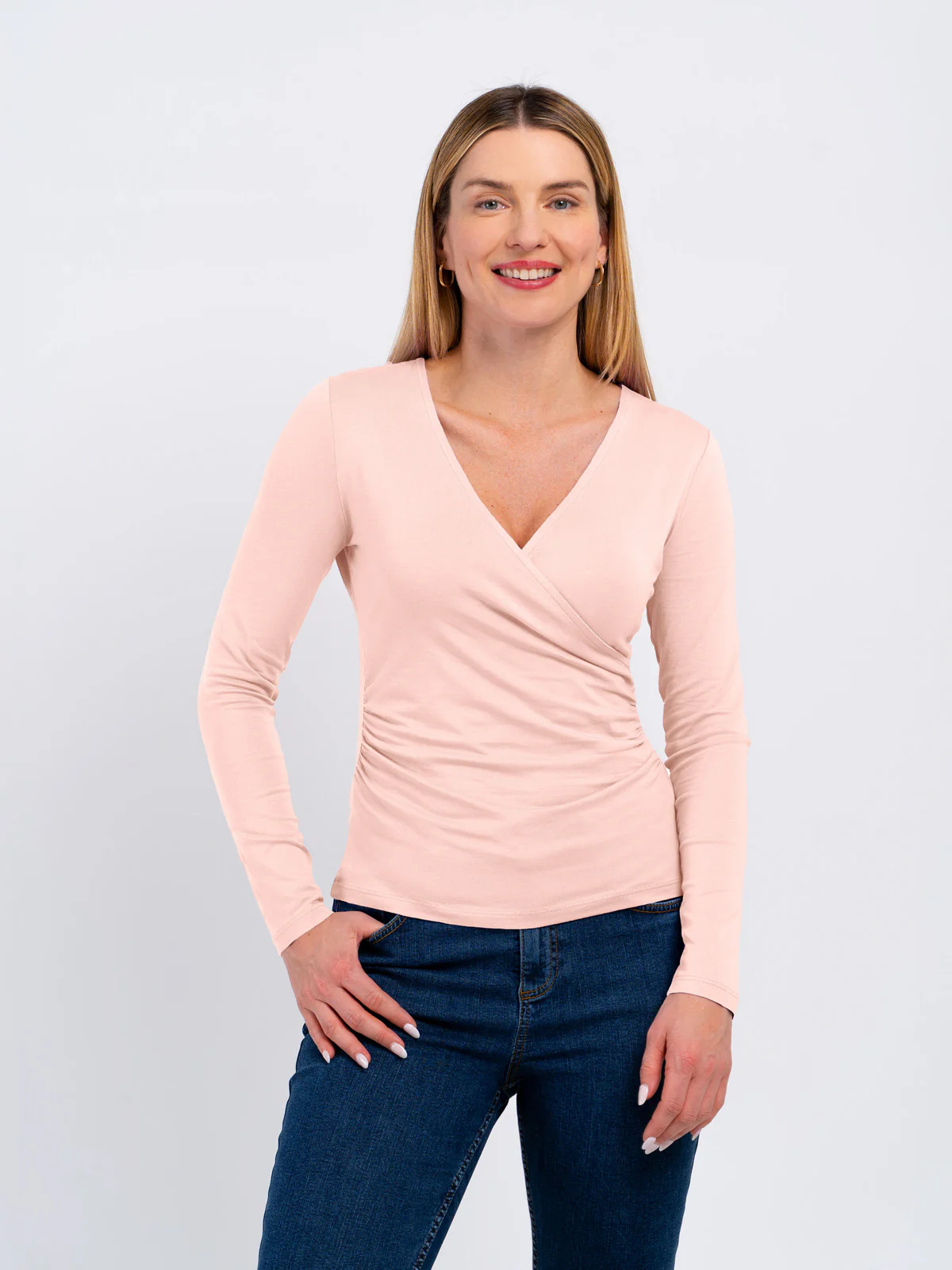 Long Sleeve Faux Wrap - Image 43