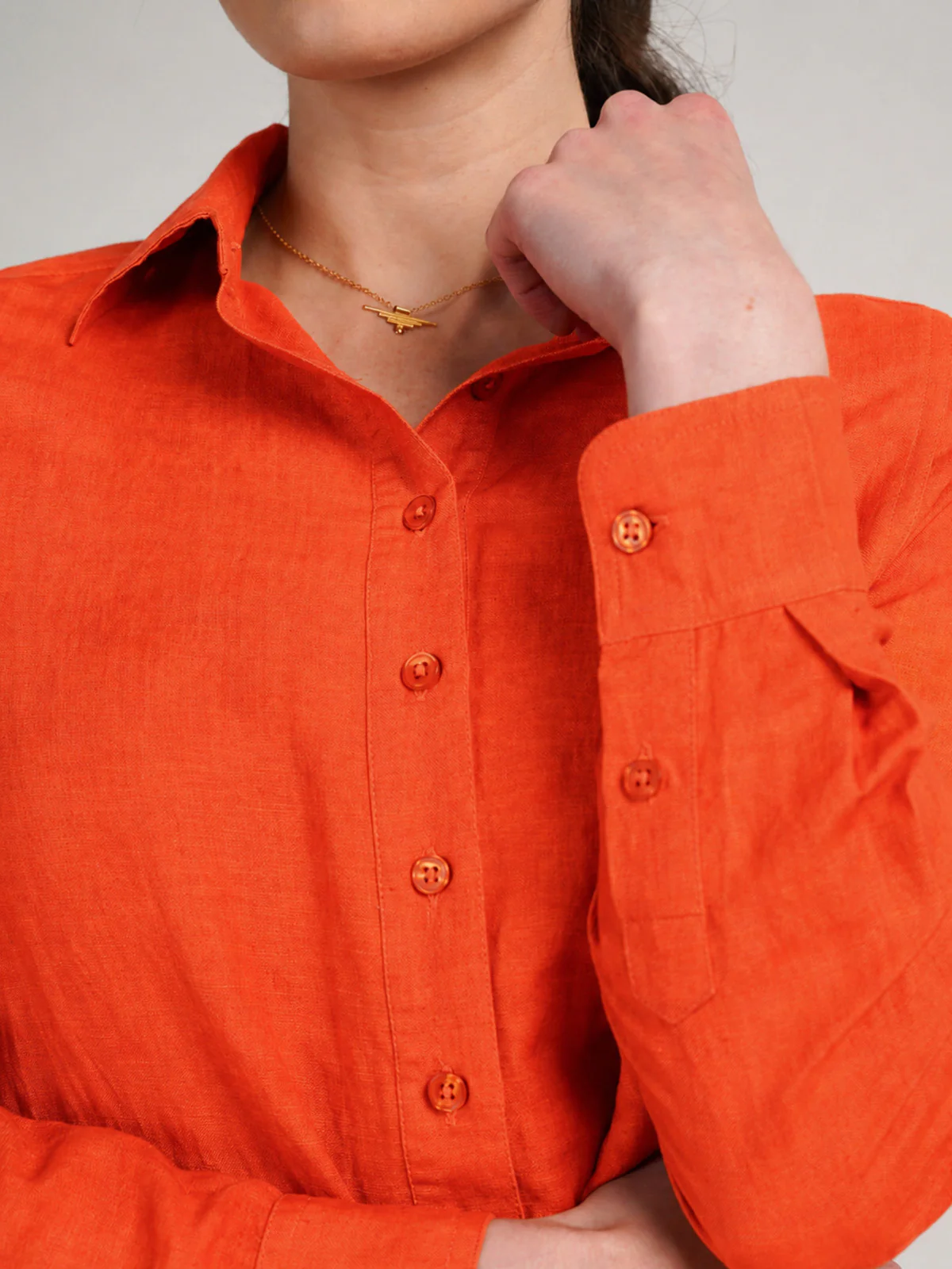 Long Sleeve Linen Shirt - Image 3
