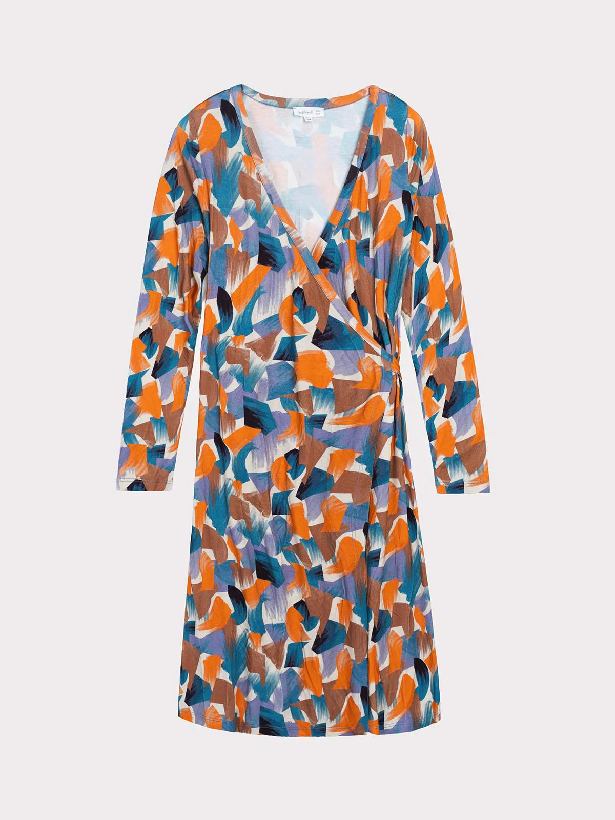 Long Sleeve Printed Wrap Dress - Image 4