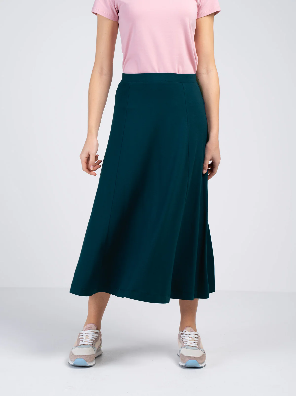 Plain Fit and Flare Jersey Skirt - Image 9