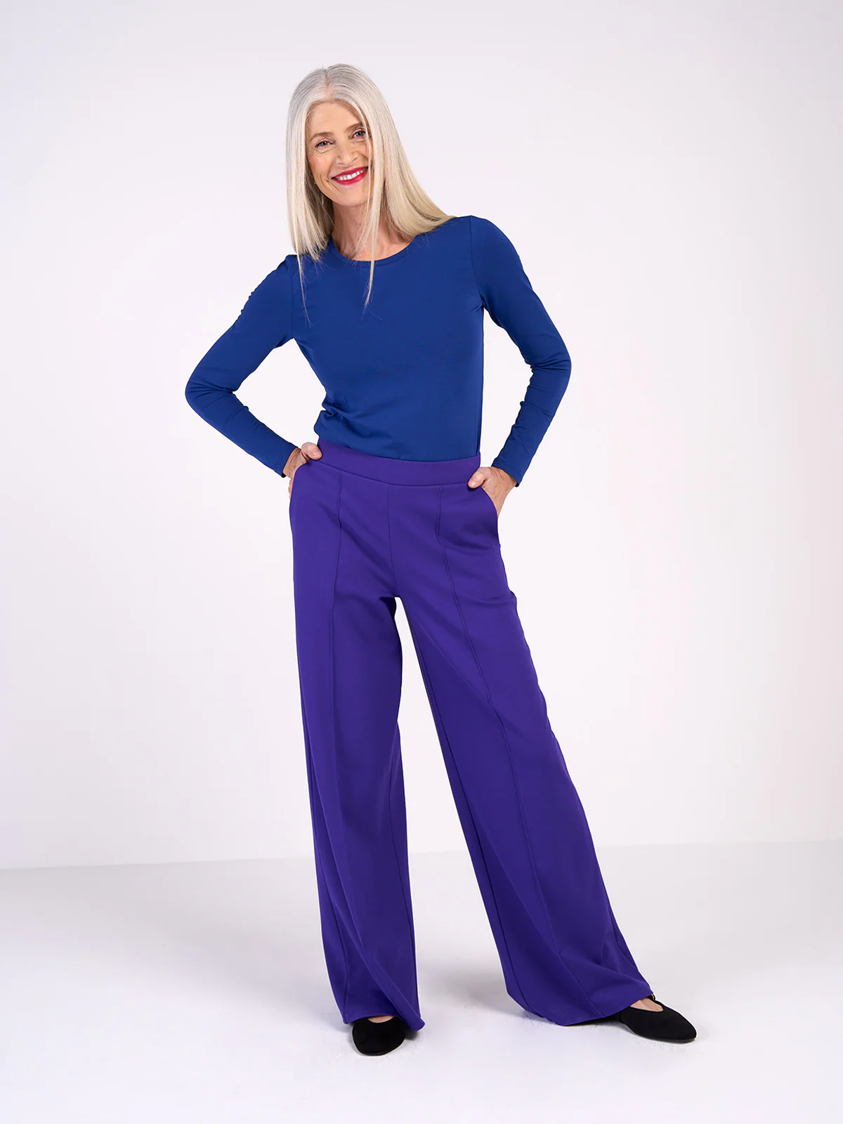 Ponte Wide Leg Trousers - Image 11