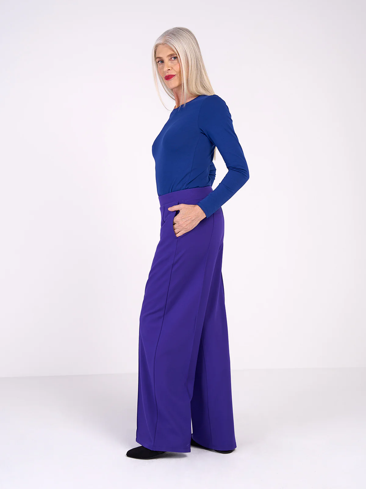 Ponte Wide Leg Trousers - Image 13