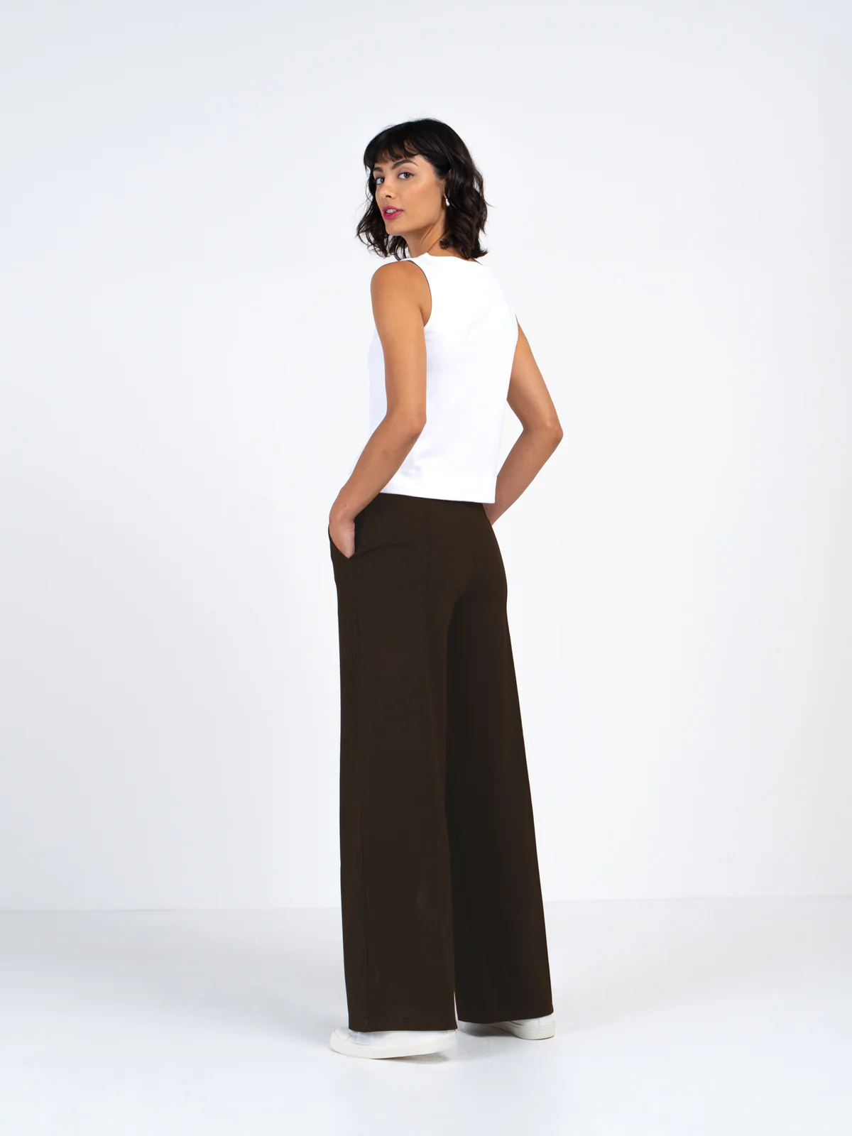 Ponte Wide Leg Trousers - Image 7
