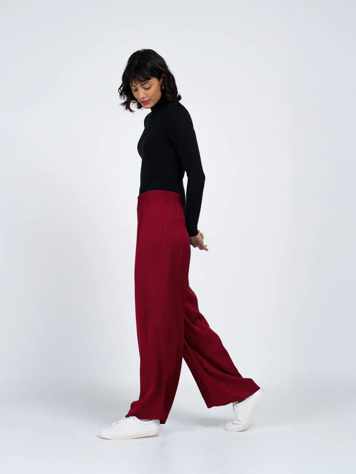 Satin Wide Leg Trousers - Image 22