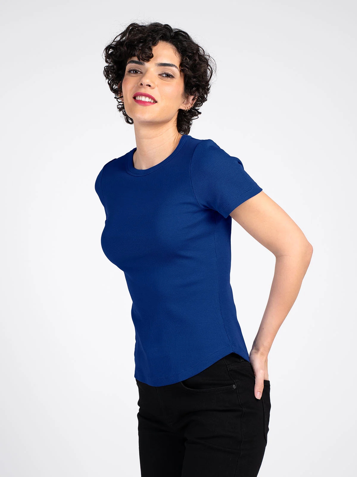 Short Sleeve Crew Neck Rib Tee - Image 7