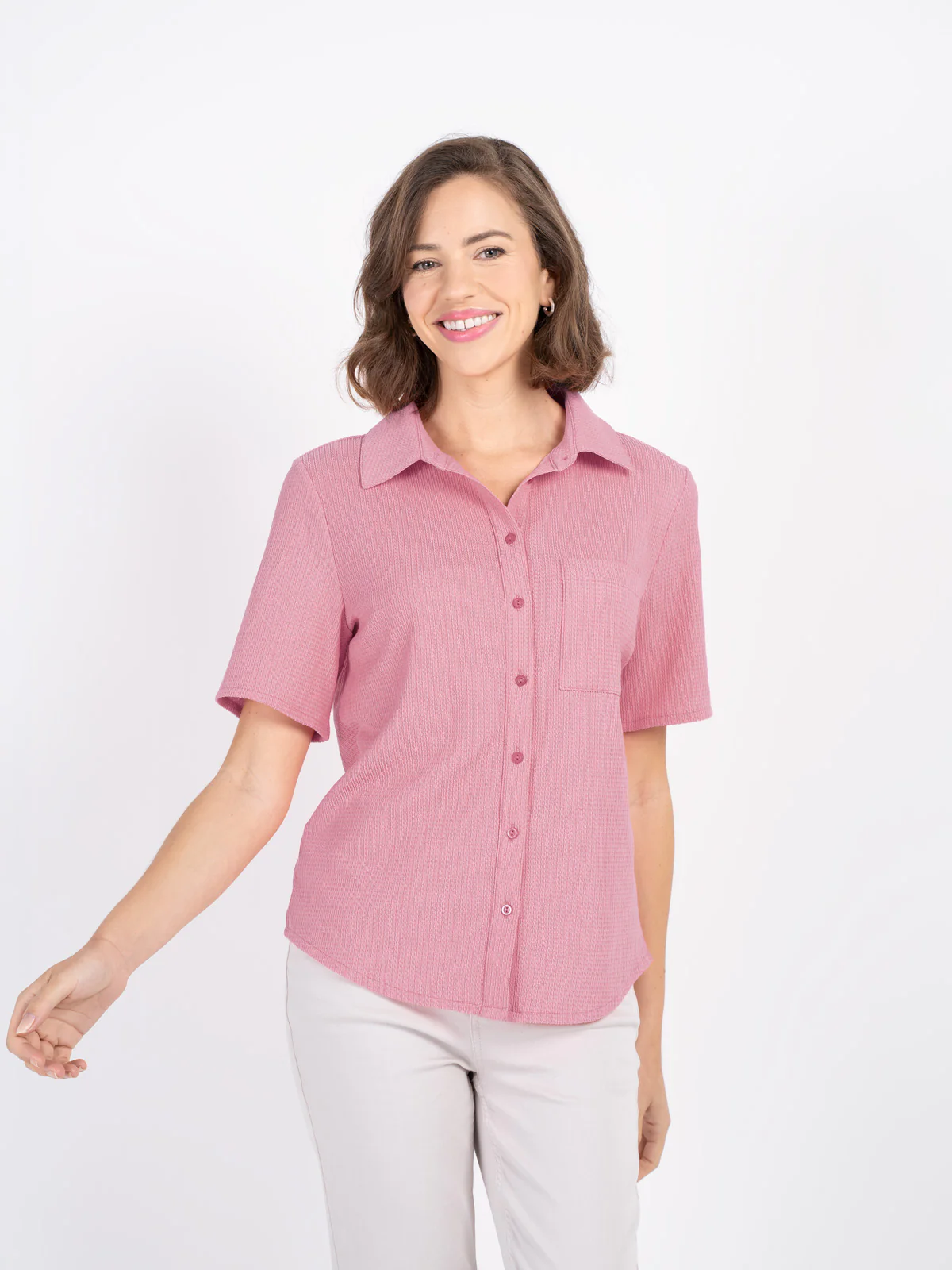Short Sleeve Crinkle Shirt - Image 17
