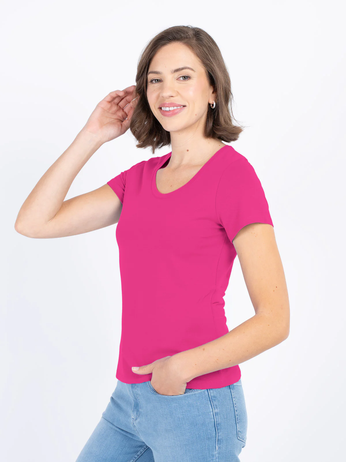 Short Sleeve Everyday Scoop Neck T-Shirt - Image 40