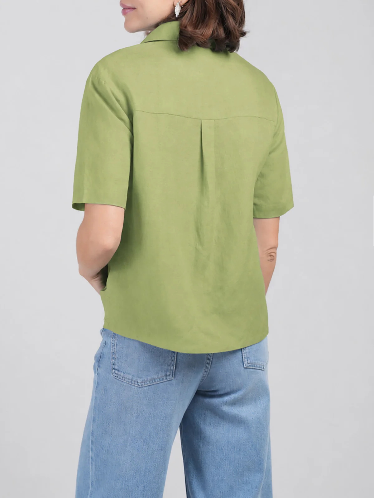Short Sleeve Linen Shirt - Image 28
