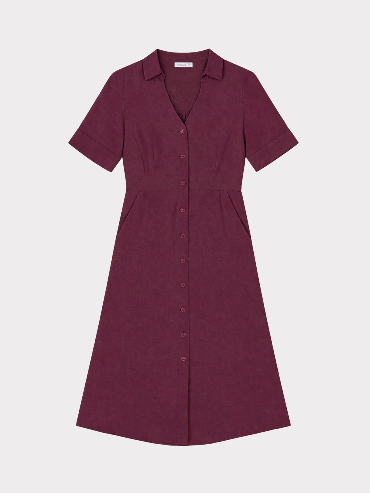 Short Sleeve Linen Shirt Dress - Image 11
