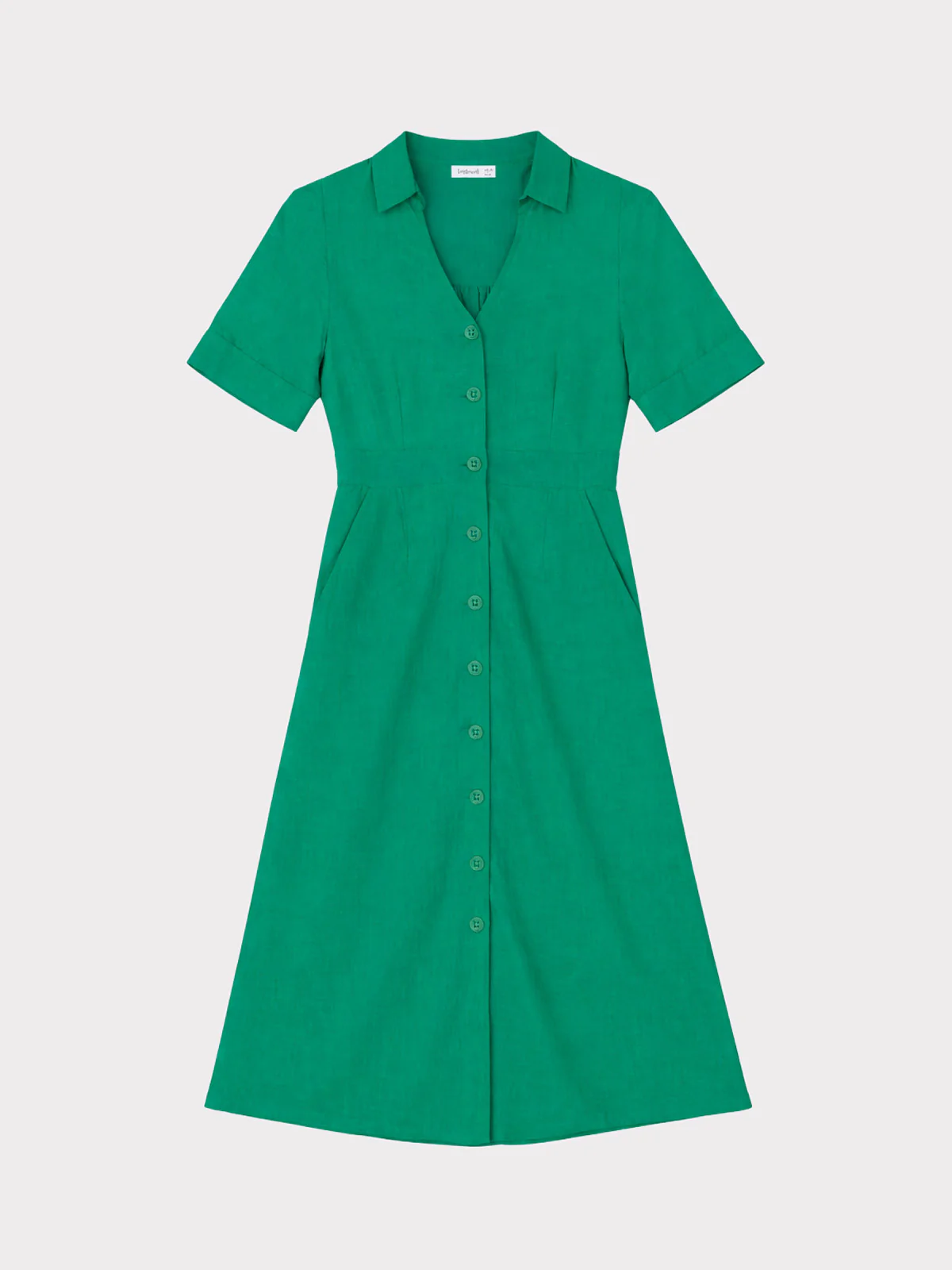 Short Sleeve Linen Shirt Dress - Image 8