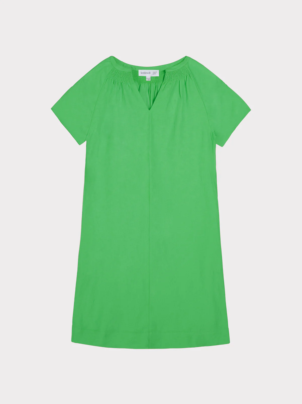 Short Sleeve Linen V Neck Dress - Image 18