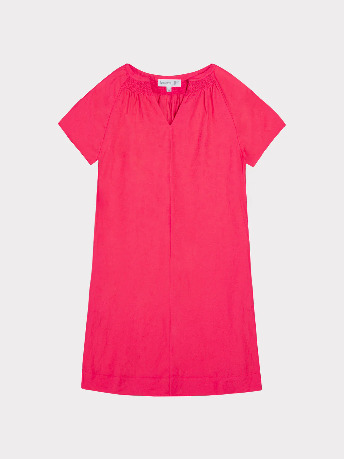 Short Sleeve Linen V Neck Dress - Image 19