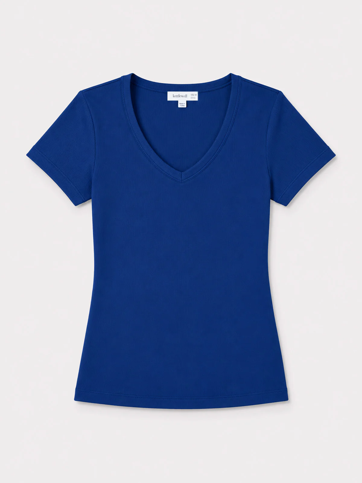 Short Sleeve V Neck Rib Tee - Image 8
