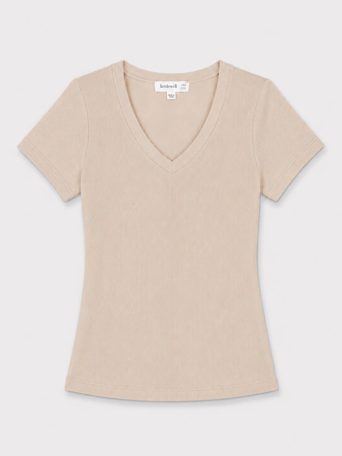Short Sleeve V Neck Rib Tee - Image 9