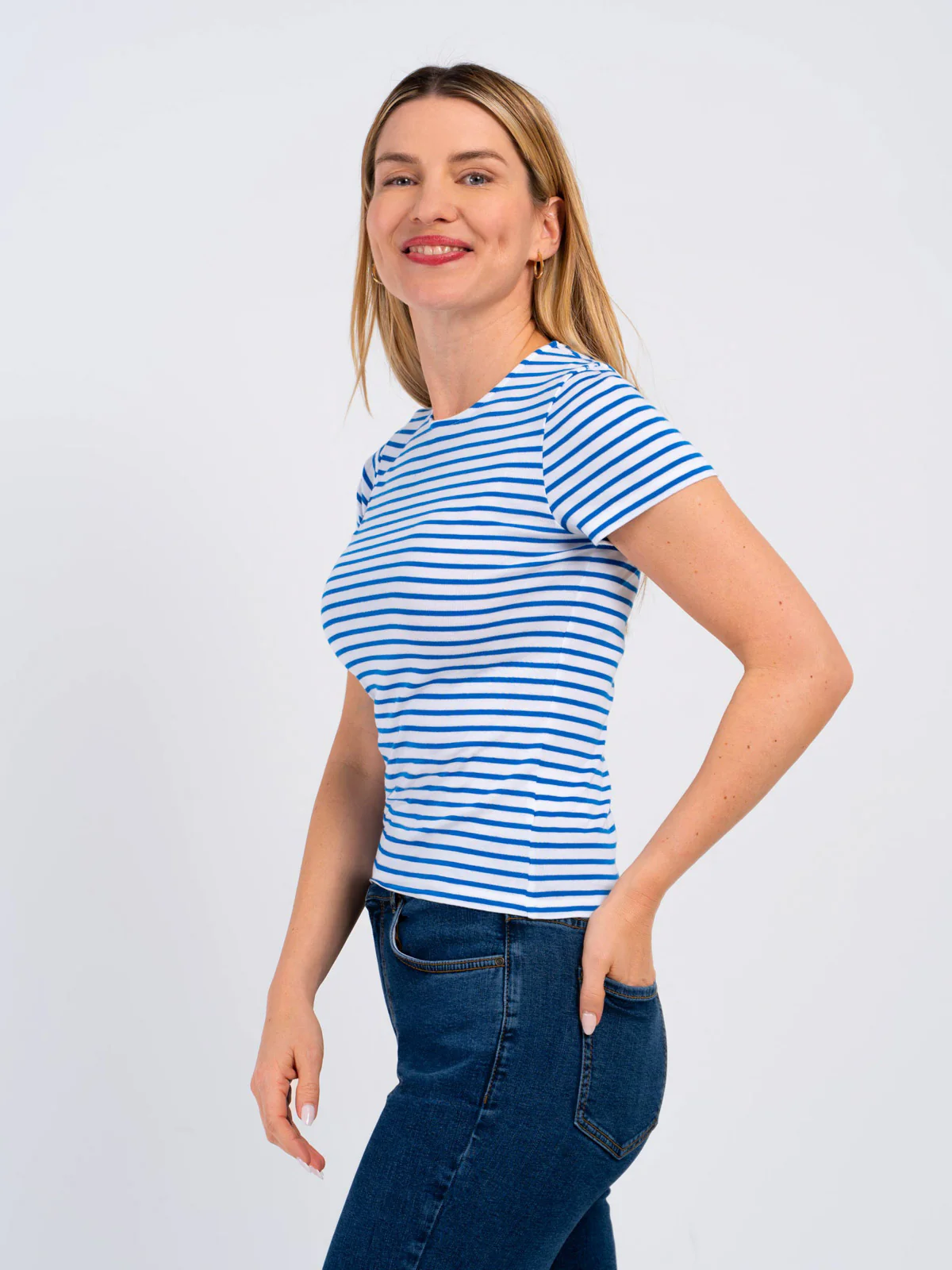 Stripey Crew Neck Tee - Image 2