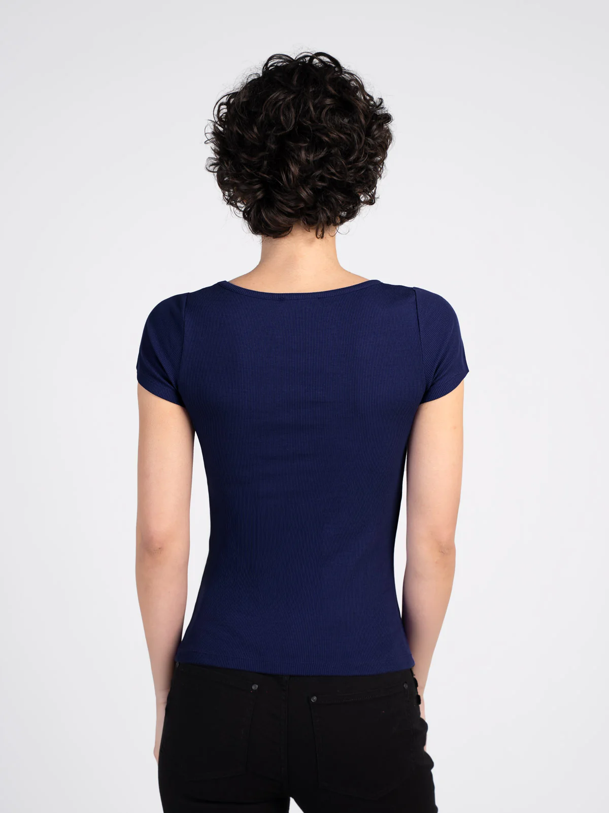 Sweet V Neck Rib Tee - Image 14