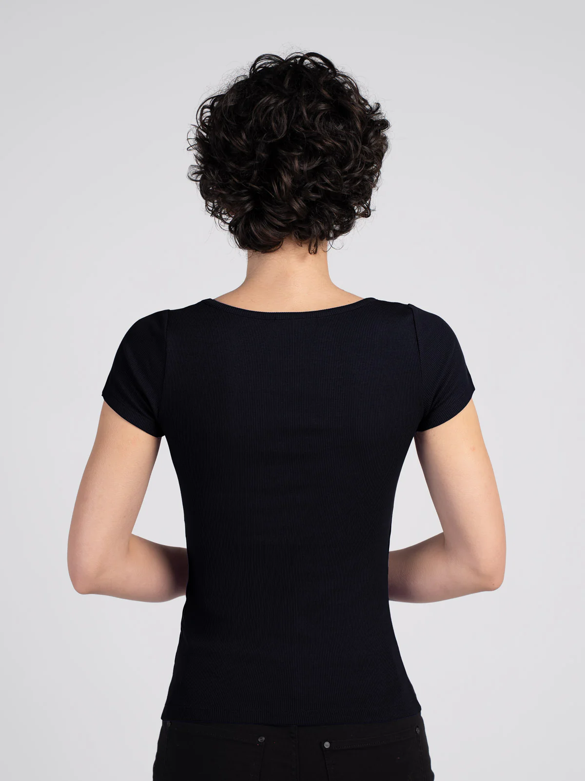 Sweet V Neck Rib Tee - Image 6