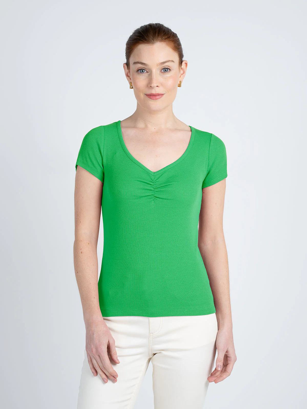 Sweet V Neck Rib Tee - Image 9