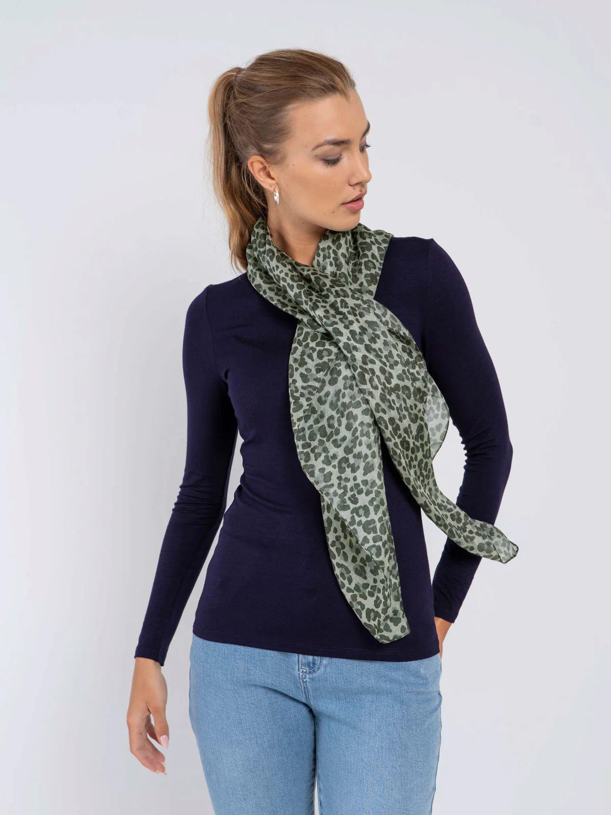Sylvie Leopard Square Silk Scarf