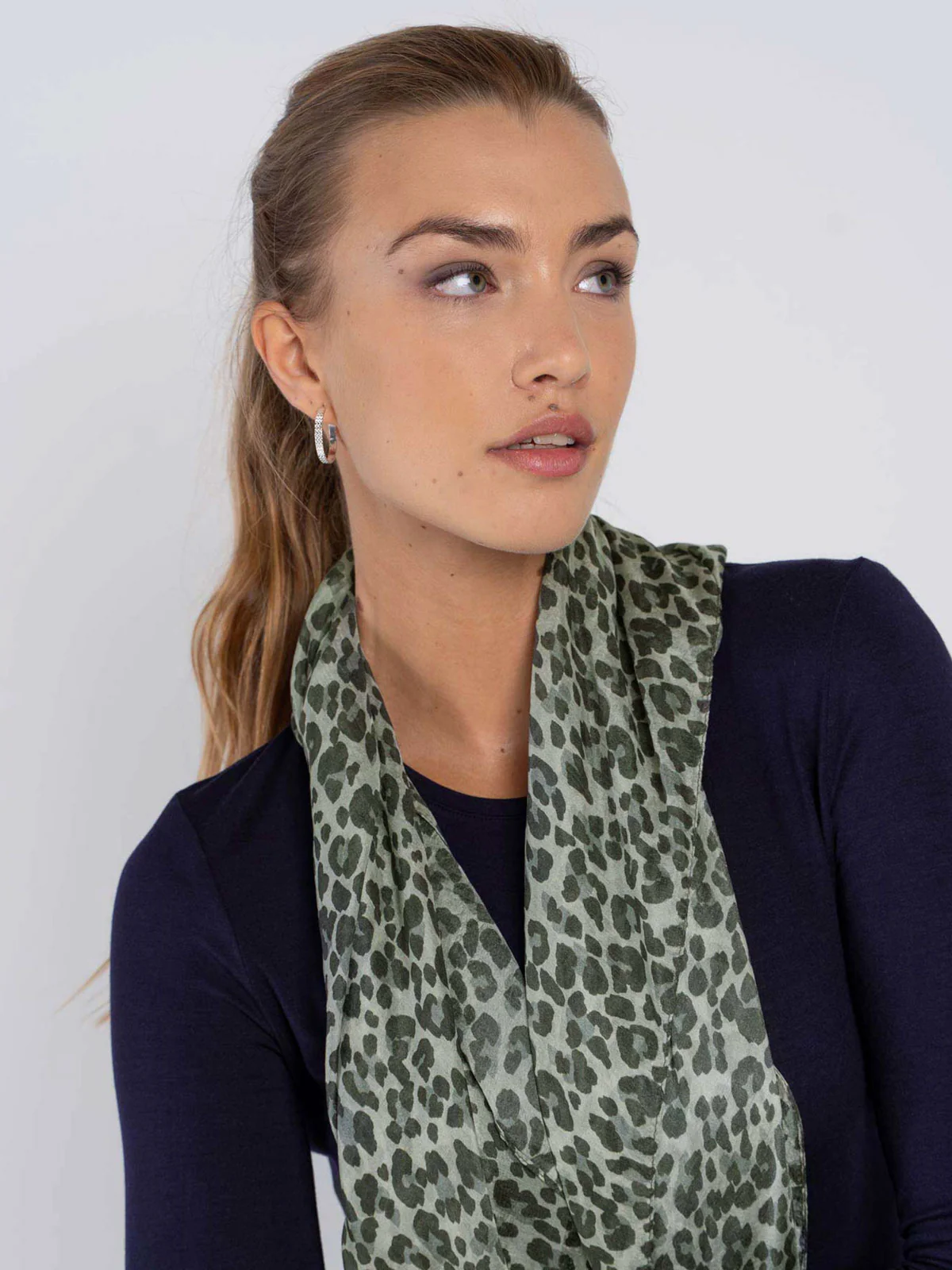 Sylvie Leopard Square Silk Scarf - Image 5