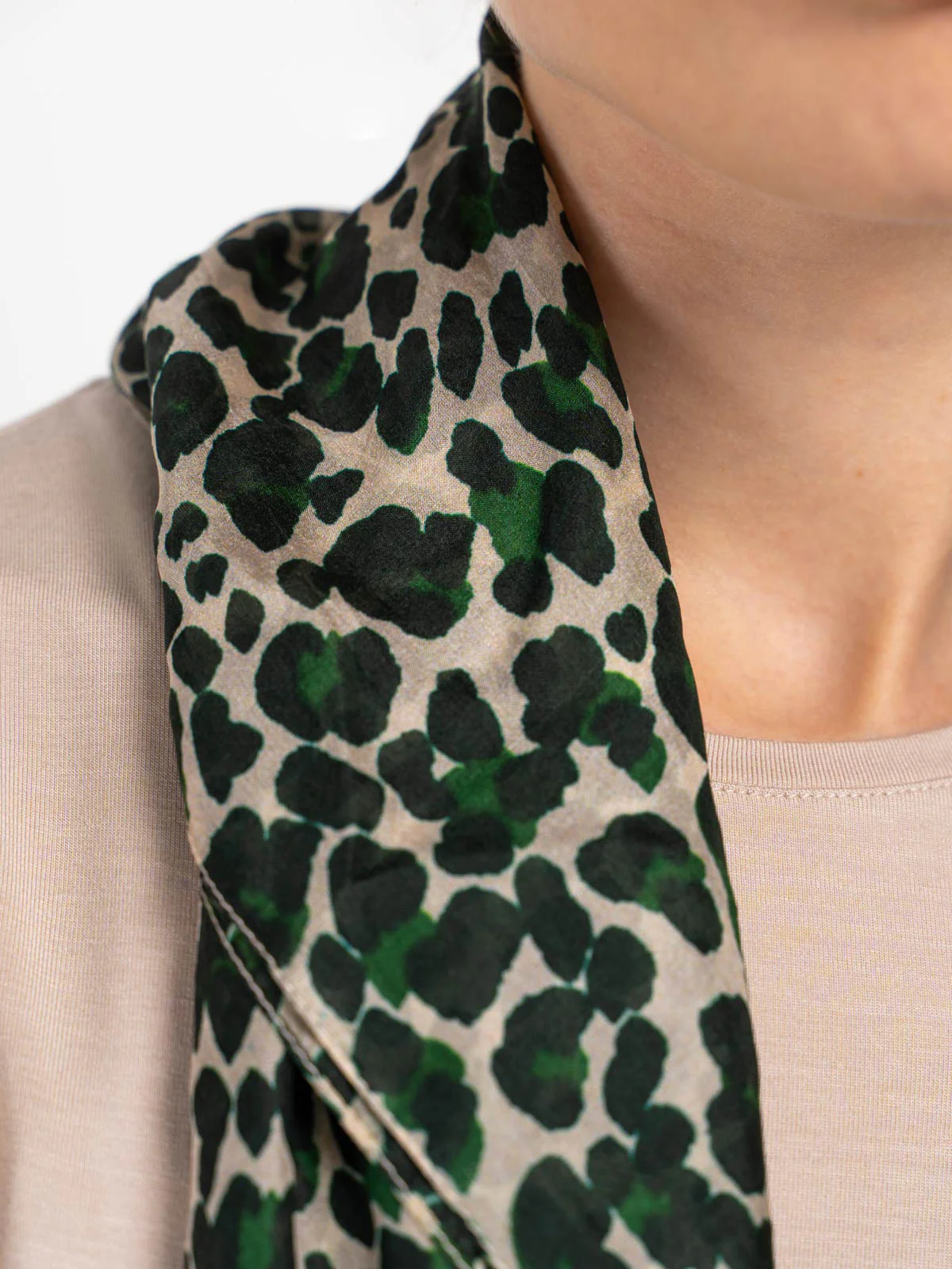 Sylvie Leopard Square Silk Scarf - Image 9