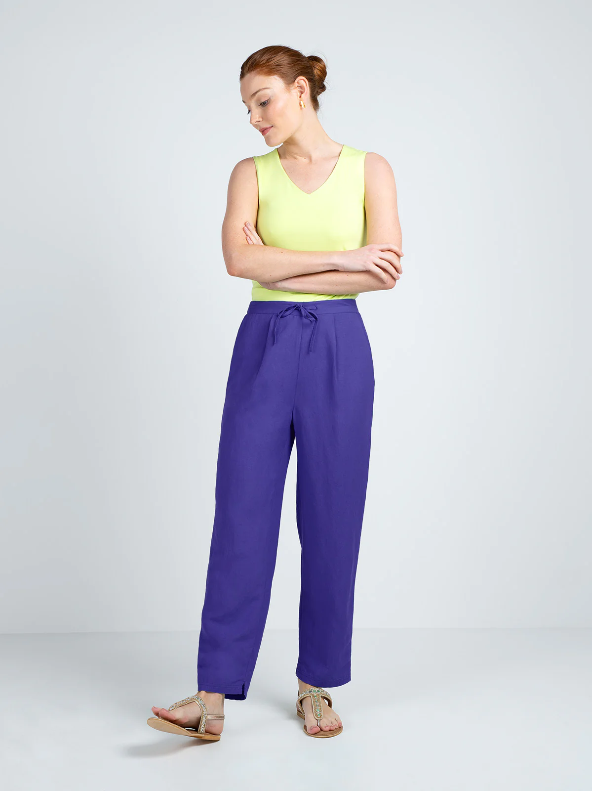 Tapered Linen Trousers - Image 6