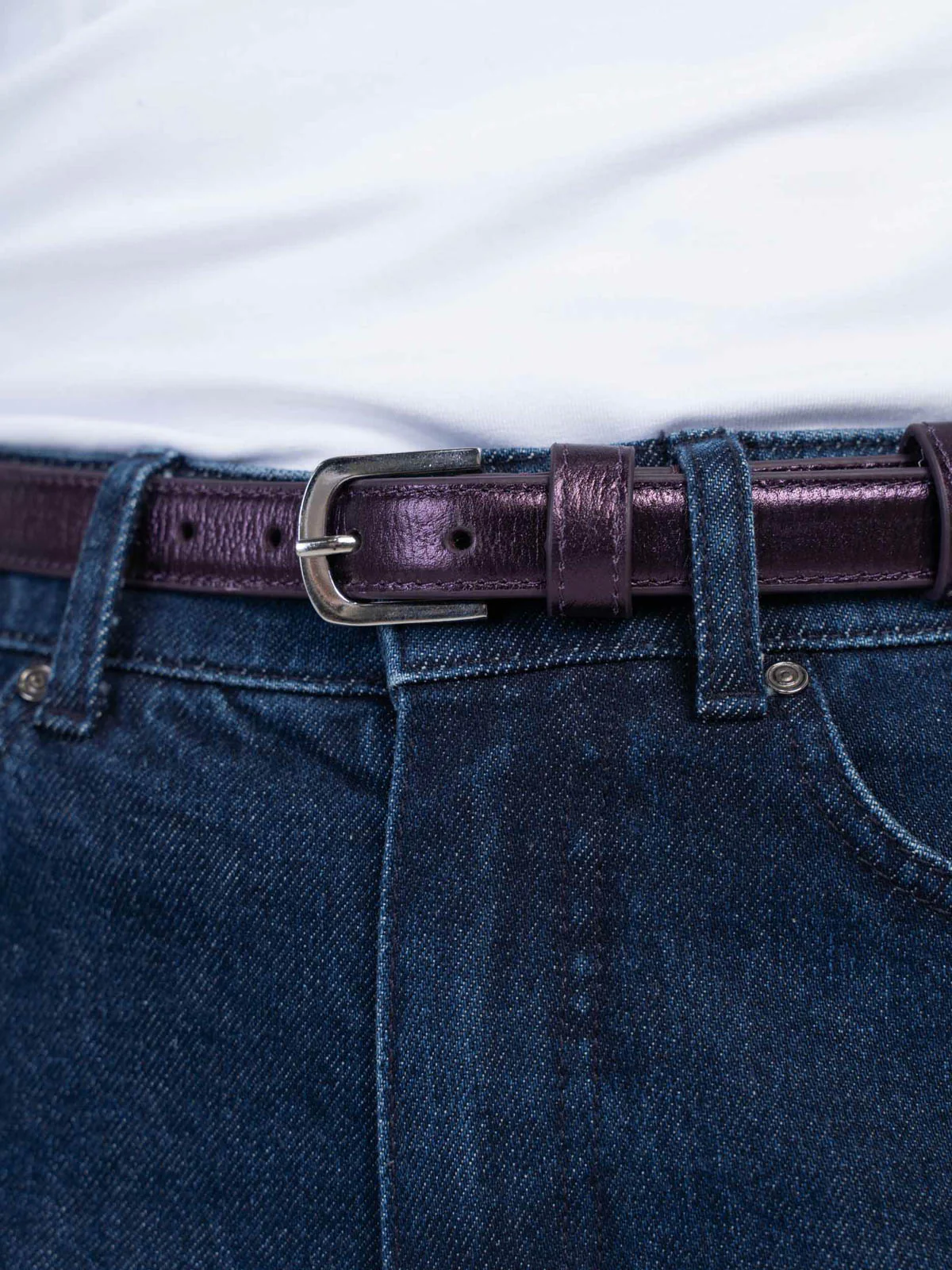 Taylor Metallic Skinny Belt - Image 3