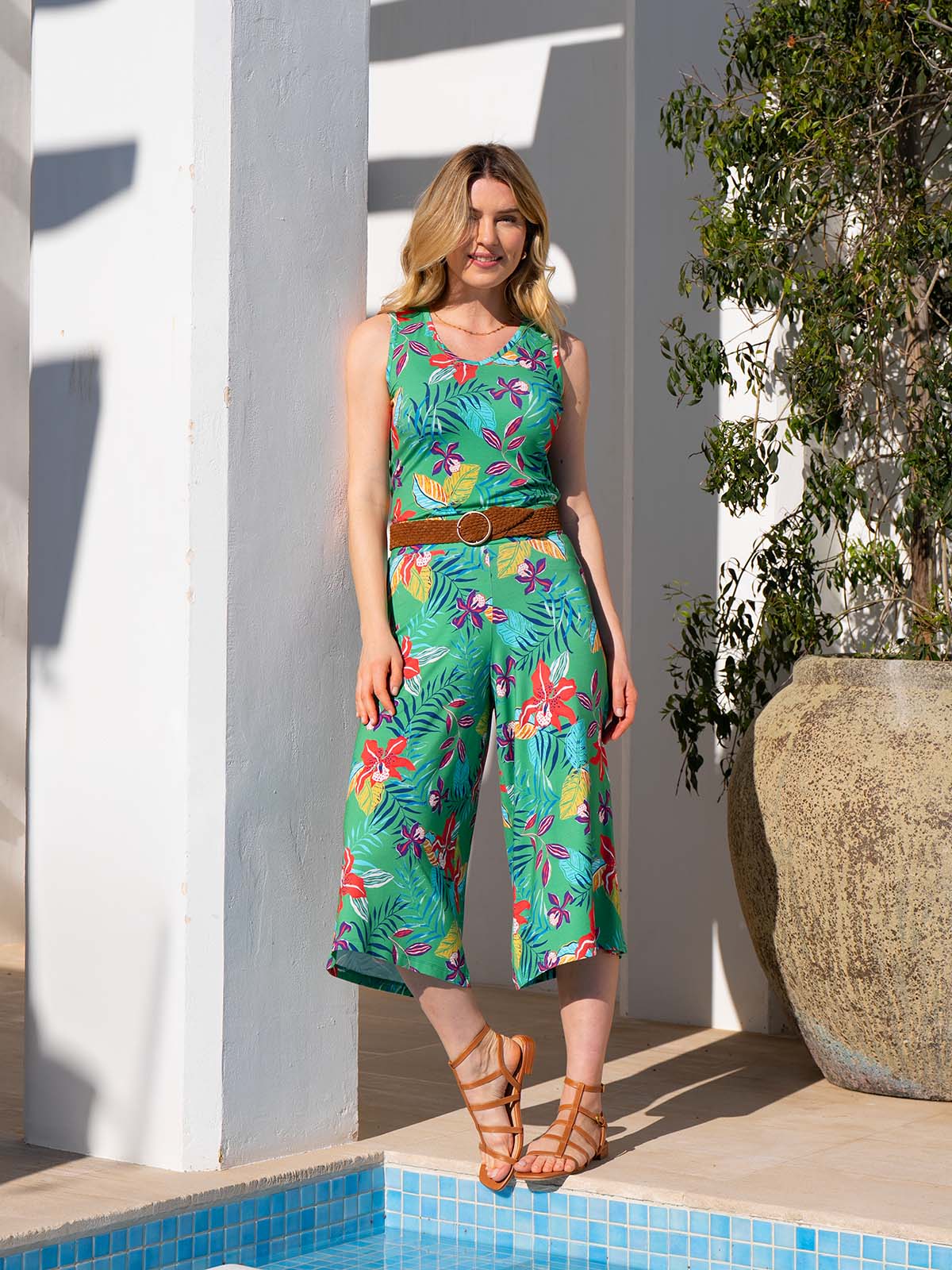 Tropical Printed Culottes - Image 13