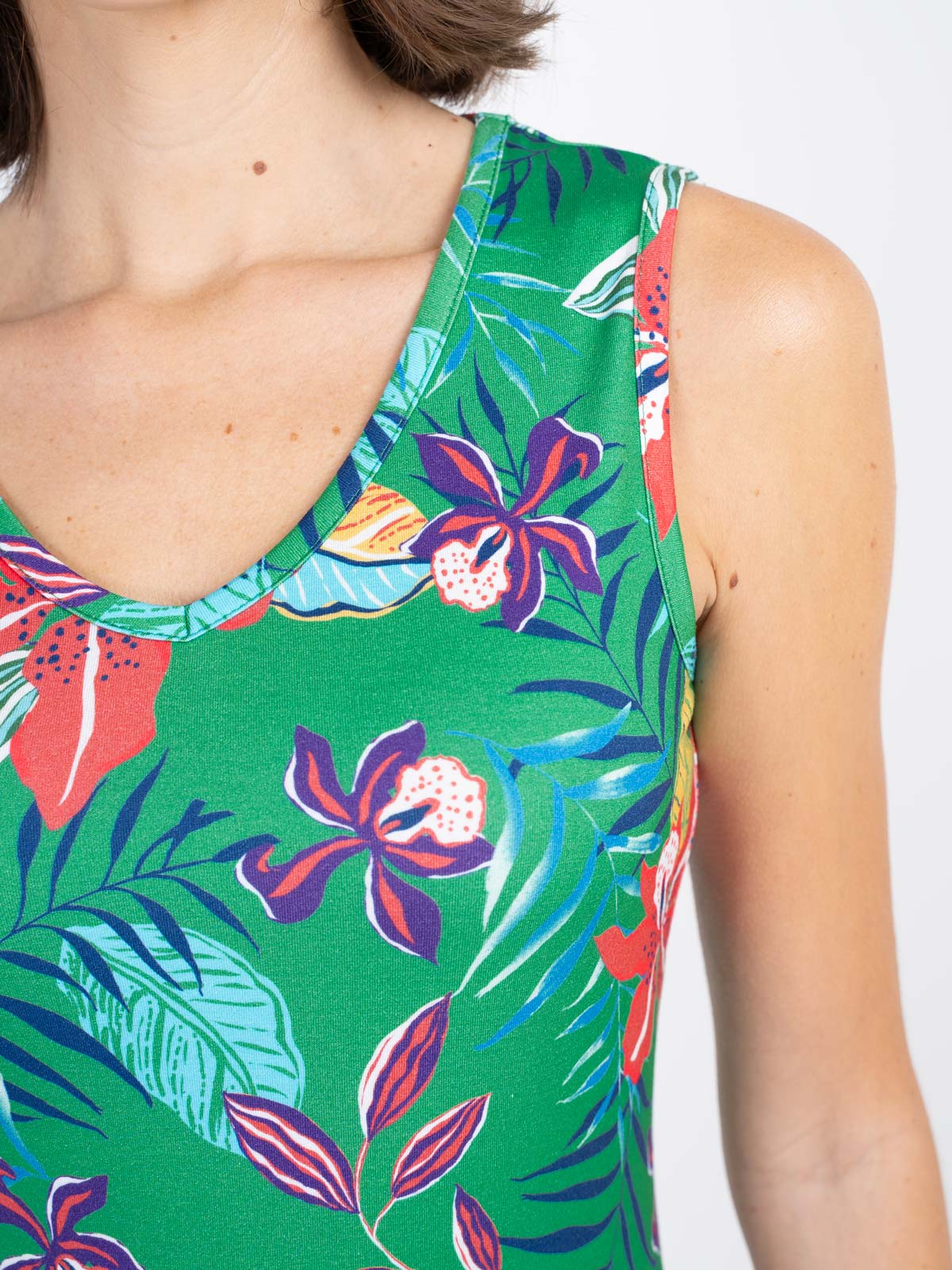 Tropical Printed Sleeveless Top - Image 17